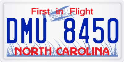 NC license plate DMU8450