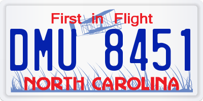 NC license plate DMU8451