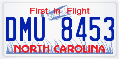 NC license plate DMU8453