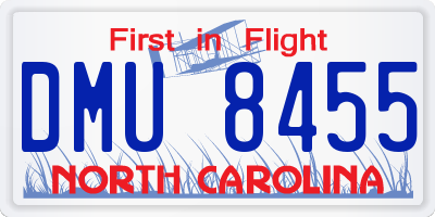 NC license plate DMU8455