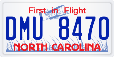 NC license plate DMU8470