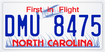 NC license plate DMU8475