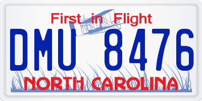 NC license plate DMU8476