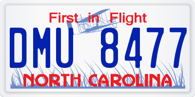 NC license plate DMU8477