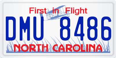 NC license plate DMU8486