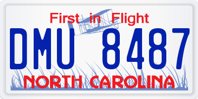 NC license plate DMU8487