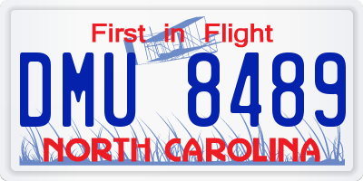 NC license plate DMU8489