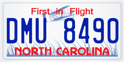 NC license plate DMU8490