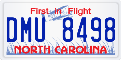 NC license plate DMU8498