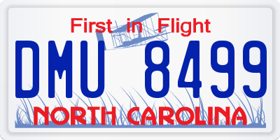 NC license plate DMU8499