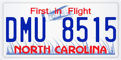 NC license plate DMU8515