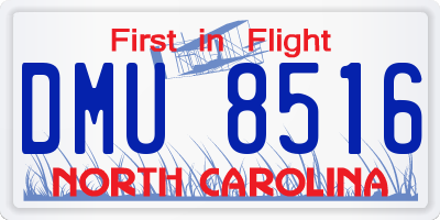 NC license plate DMU8516