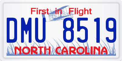 NC license plate DMU8519