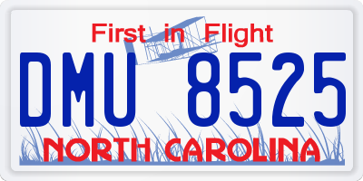 NC license plate DMU8525