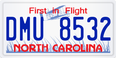 NC license plate DMU8532