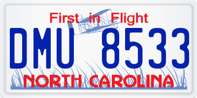 NC license plate DMU8533