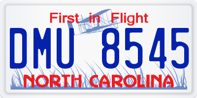 NC license plate DMU8545