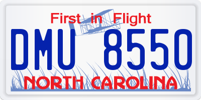 NC license plate DMU8550