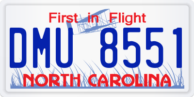 NC license plate DMU8551
