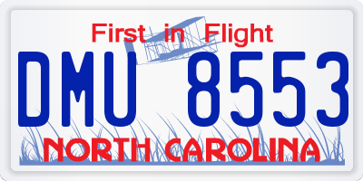 NC license plate DMU8553