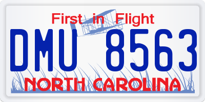 NC license plate DMU8563