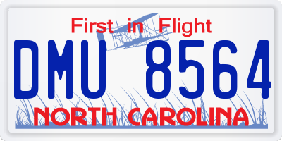 NC license plate DMU8564