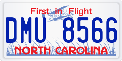 NC license plate DMU8566