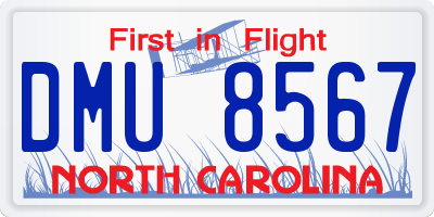 NC license plate DMU8567
