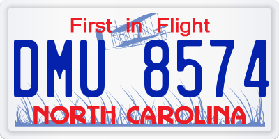 NC license plate DMU8574