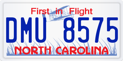 NC license plate DMU8575