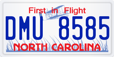 NC license plate DMU8585