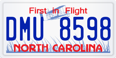 NC license plate DMU8598