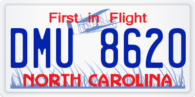 NC license plate DMU8620