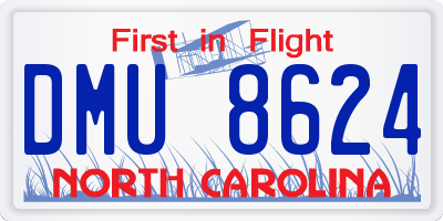 NC license plate DMU8624