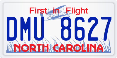 NC license plate DMU8627