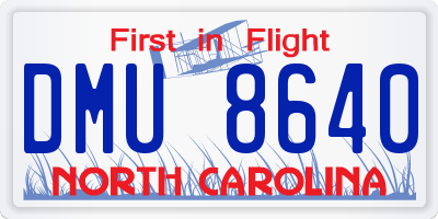 NC license plate DMU8640
