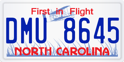 NC license plate DMU8645