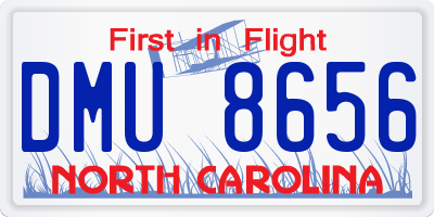 NC license plate DMU8656