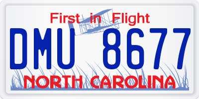 NC license plate DMU8677