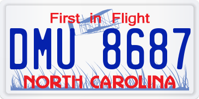 NC license plate DMU8687