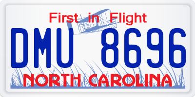 NC license plate DMU8696