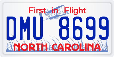 NC license plate DMU8699