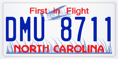 NC license plate DMU8711