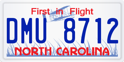 NC license plate DMU8712