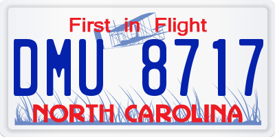 NC license plate DMU8717