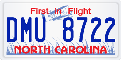 NC license plate DMU8722