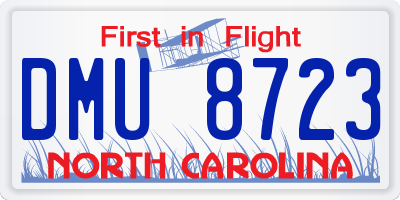 NC license plate DMU8723