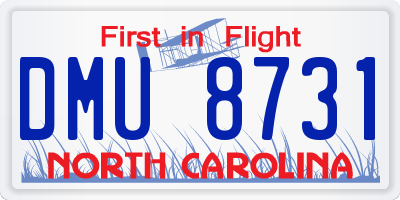 NC license plate DMU8731