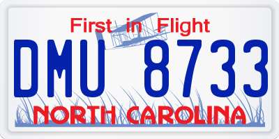 NC license plate DMU8733