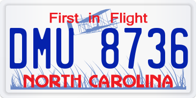 NC license plate DMU8736